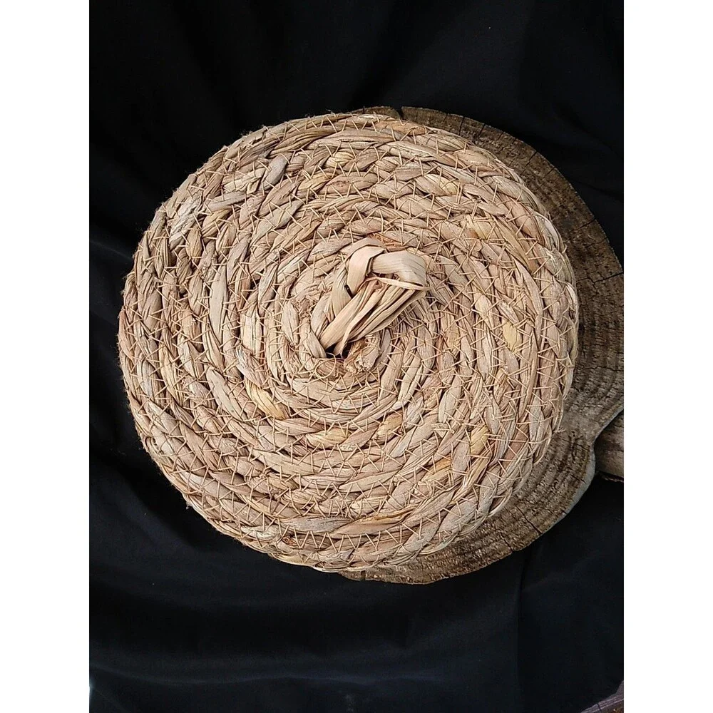 Small Wicker Storage Basket Container & Lid by Bullseye Playground Minimalist